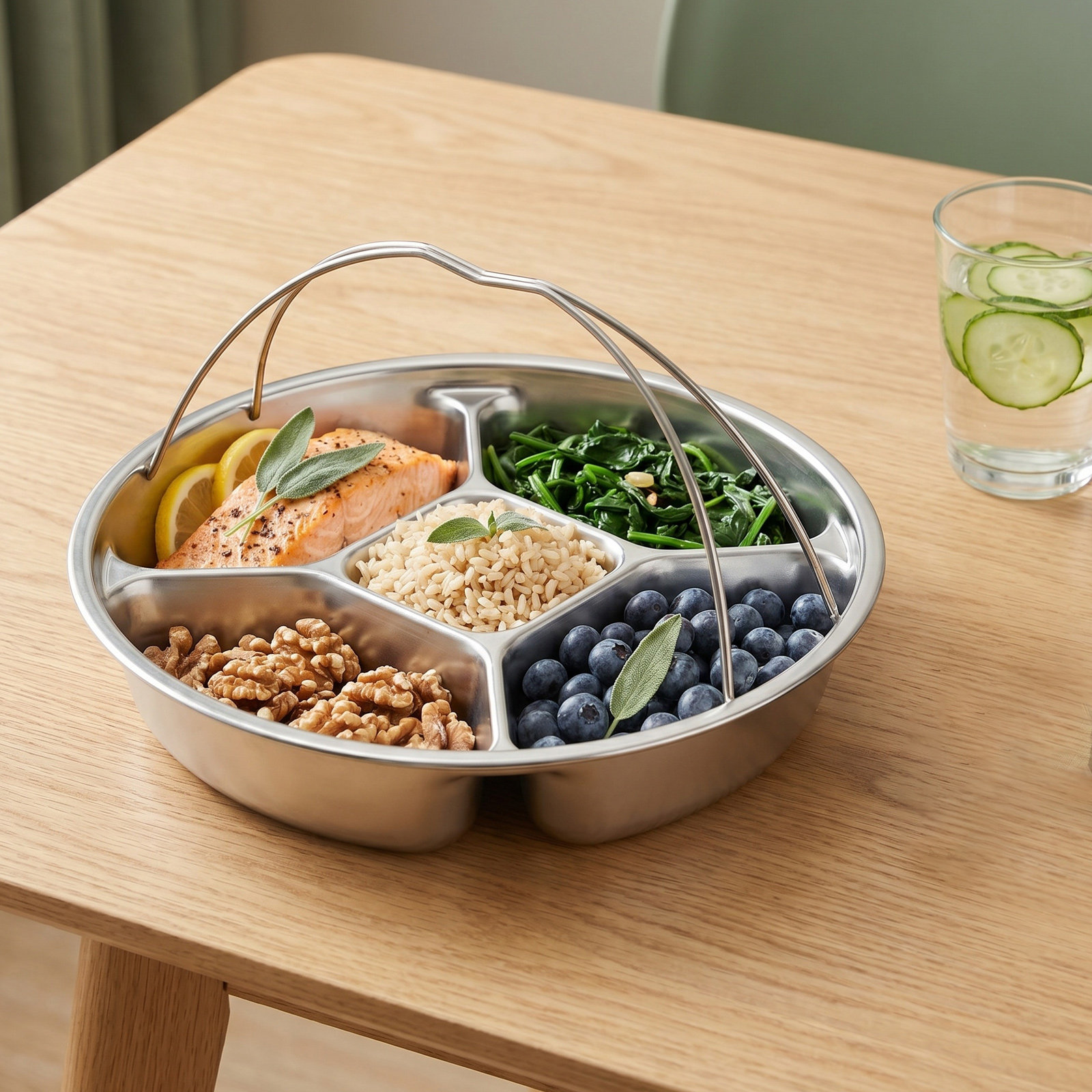 Stainless Steel 5 Compartments - đánh giá và giá Meal Prep Diet