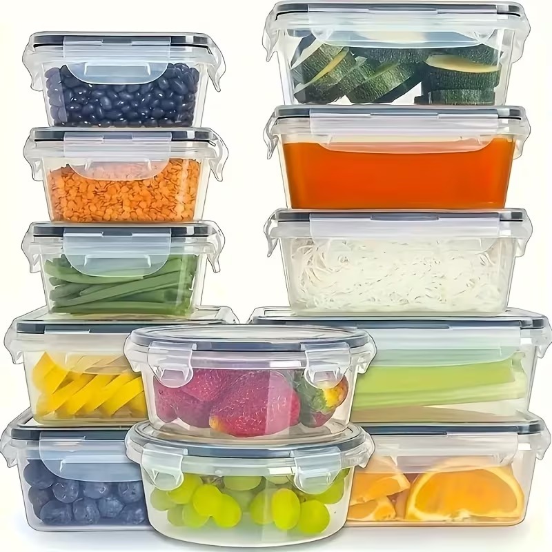 4-Piece Clear Food Storage Con - đánh giá và giá Meal Prep Box