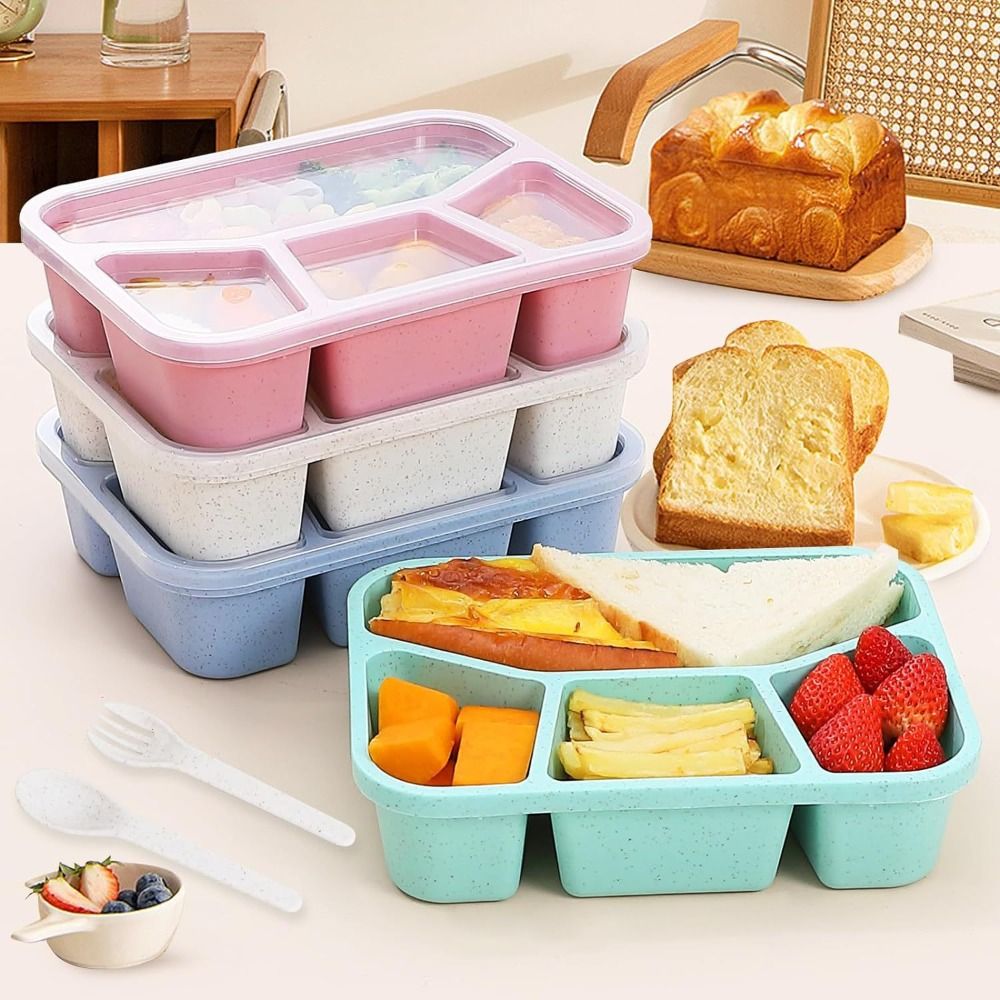 4 Compartments Kids Bento Box  - đánh giá và giá Meal Prep Meal Ideas