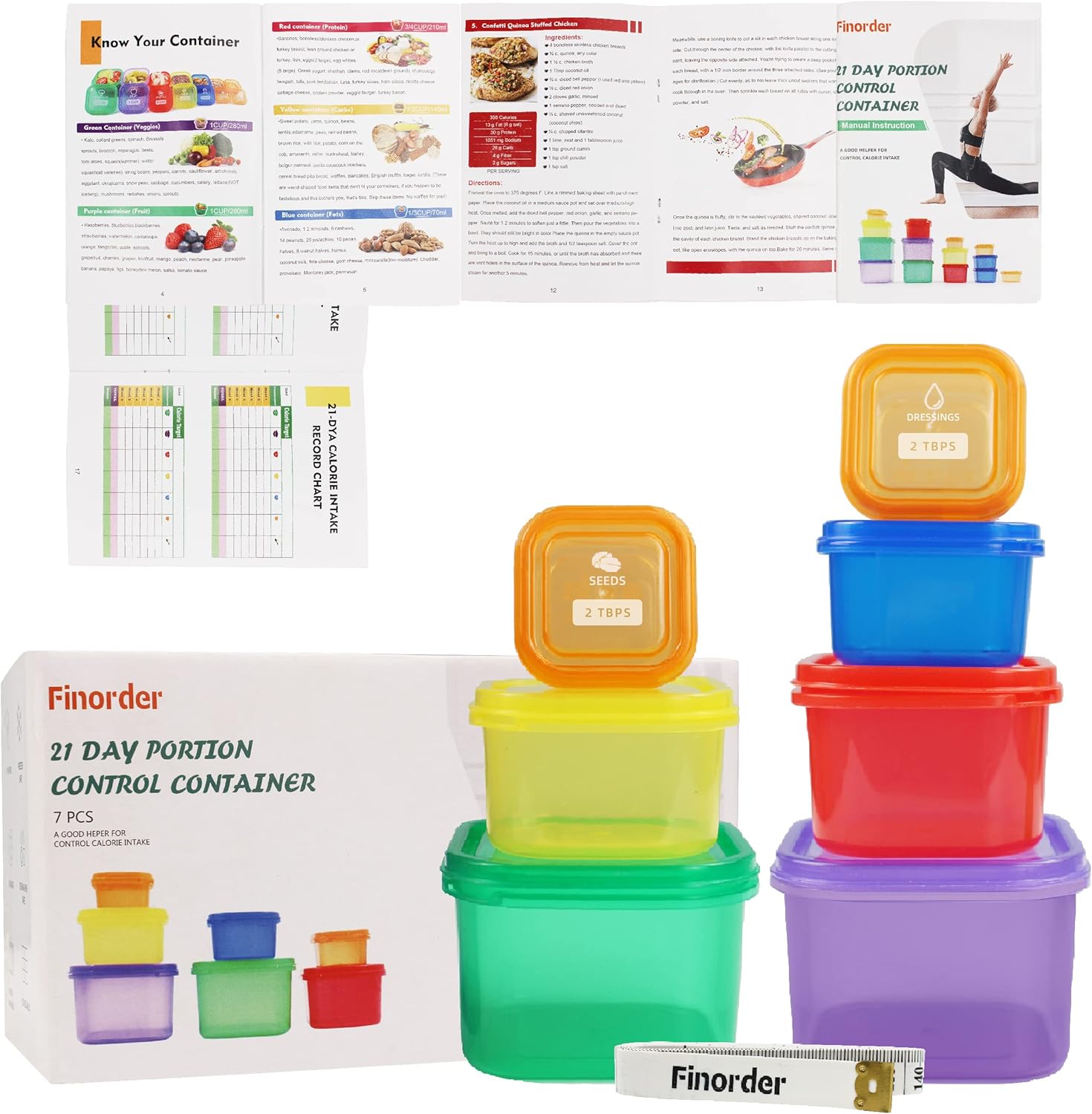 7pcs 21 Day Portion Control Co - đánh giá và giá Meal Prep For A Day